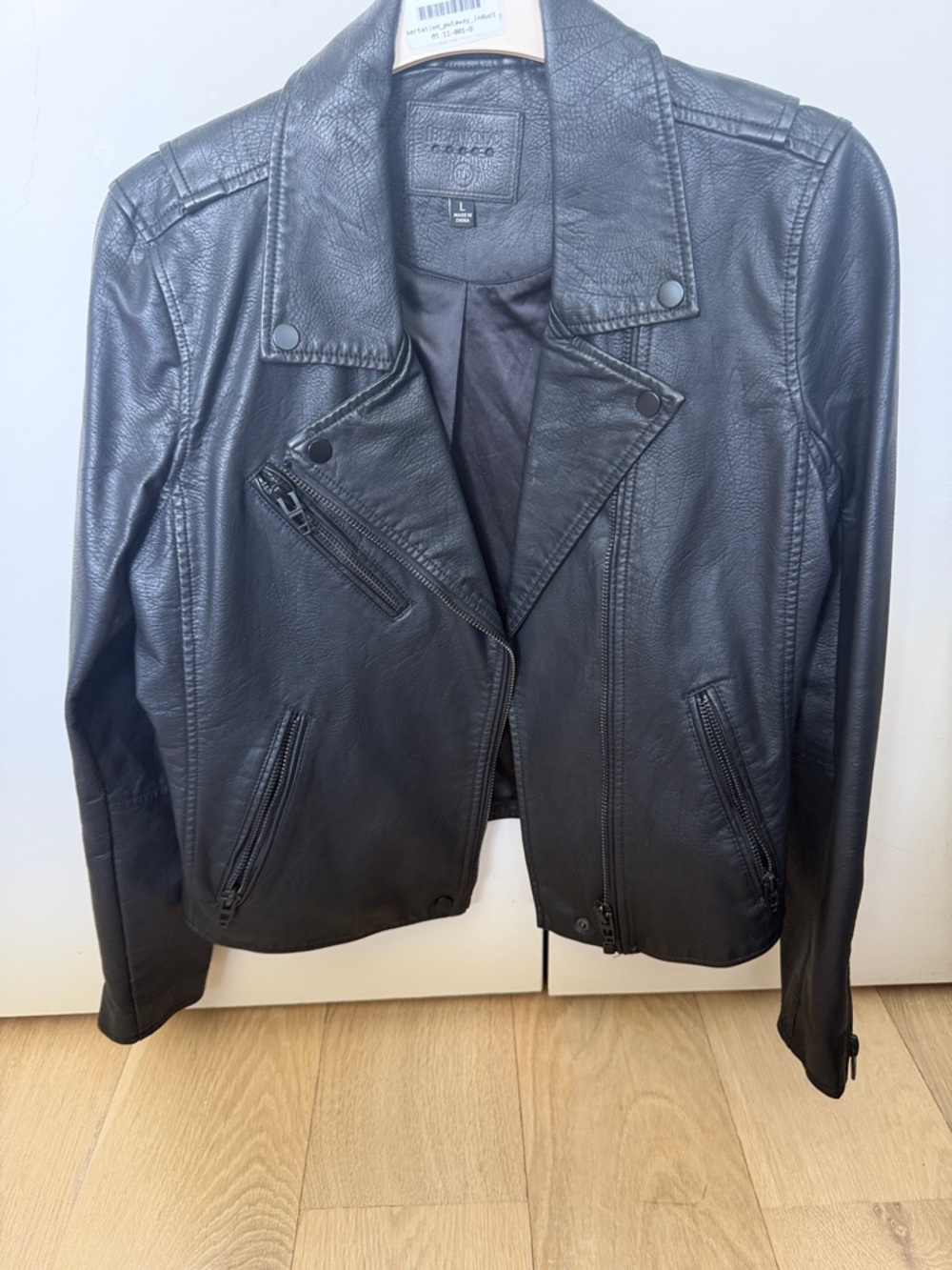 Anthropologie Black Faux Leather Moto Jacket